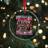 Physically Thicc Funny Raccoon Meme Crystal Glass Ornament Mentally Sick Bootleg Graphic 90s - Wonder Print Shop