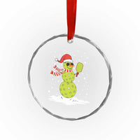Pickleball Crystal Glass Ornament Santa Hat Snowman Xmas TS10