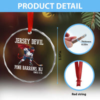 Pine Barrens New Jersey Devil Crystal Glass Ornament Gothic Horror Ice Hockey Gift - Wonder Print Shop