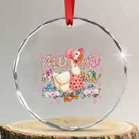 Pink Floral Mama Goose Crystal Glass Ornament Retro Botanical Mom Mothers Day TS02