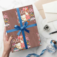 Pink Floral Mama Goose Wrapping Paper Roll Retro Botanical Mom Mothers Day - Wonder Print Shop