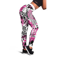 Pink Power Graffiti Leggings Breast Cancer Awareness - Wonder Print Shop