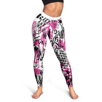 Pink Power Graffiti Leggings Breast Cancer Awareness - Wonder Print Shop