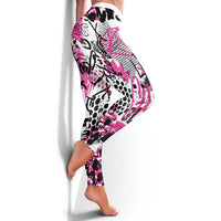 Pink Power Graffiti Leggings Breast Cancer Awareness - Wonder Print Shop