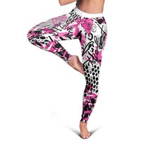 Pink Power Graffiti Leggings Breast Cancer Awareness - Wonder Print Shop