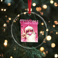 Pink Santa Retro Xmas Crystal Glass Ornament Blowing Bubble Pink Xmas Matching Family Group Party TS10