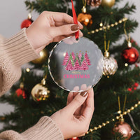 Pink Xmas Tree Farm Crystal Glass Ornament Merry Xmas Ornaments Family Holiday Pajamas TS02