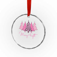 Pink Xmas Trees Crystal Glass Ornament Leopard Christmas Tree Decorations Décor TS10