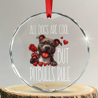 Pitbull Lover Crystal Glass Ornament All Dogs Are Cool But Pitbulls Rule - Wonder Print Shop