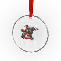 Pitbull Lover Crystal Glass Ornament All Dogs Are Cool But Pitbulls Rule TS12