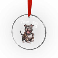 Pitbull Mom Crystal Glass Ornament Cute Pitbull Puppy Dog Lovers TS12