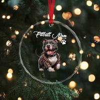 Pitbull Mom Crystal Glass Ornament Cute Pitbull Puppy Dog Lovers TS12