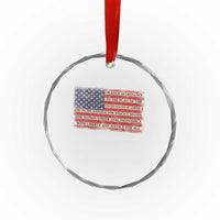 Pledge of Allegiance USA Flag Vintage Patriotic Graphic Crystal Glass Ornament One Nation Under God Liberty and Justice for All
