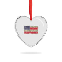 Pledge of Allegiance USA Flag Vintage Patriotic Graphic Heart Crystal Glass Ornament One Nation Under God Liberty and Justice for All