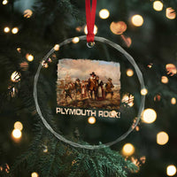 Plymouth Rock Crystal Glass Ornament Mayflower Pilgrims Thanksgiving History - Wonder Print Shop
