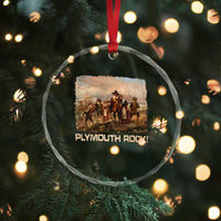 Plymouth Rock Crystal Glass Ornament Mayflower Pilgrims Thanksgiving History TS11