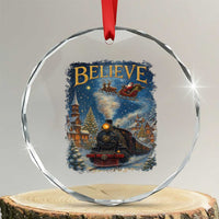 Polar Express Crystal Glass Ornament Retro Vintage Christmas Believe TS10