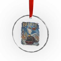 Polar Express Crystal Glass Ornament Retro Vintage Christmas Believe TS10