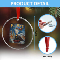 Polar Express Crystal Glass Ornament Retro Vintage Christmas Believe TS10