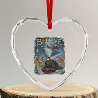 Polar Express Heart Crystal Glass Ornament Retro Vintage Christmas Believe - Wonder Print Shop