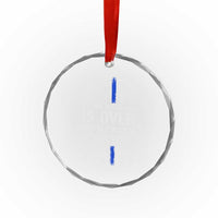Police Retirement Crystal Glass Ornament My Time In Uniform Is Over USA Flag Retied Officer Gifts