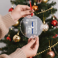 Police Retirement Crystal Glass Ornament Retired Not My Problem Anymore Handcuffs US Flag Retired Police Graphic
