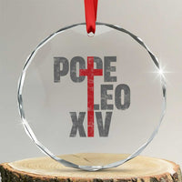 Pope Leo XIV Crystal Glass Ornament First American Pope Catholic Religious Cross TS11