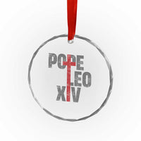 Pope Leo XIV Crystal Glass Ornament First American Pope Catholic Religious Cross TS11