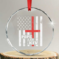 Pope Leo XIV Crystal Glass Ornament First American Pope Catholic Religious Cross American Flag TS11