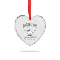 Porch Goose Heart Crystal Glass Ornament Cute Garden Club Vibes Moms Grandmas