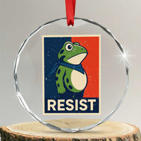Portland 2025 Protest Crystal Glass Ornament Frog Resist Against Pepper Spray - Wonder Print Shop