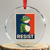 Portland 2025 Protest Crystal Glass Ornament Frog Resist Against Pepper Spray TS02
