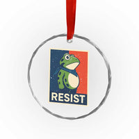 Portland 2025 Protest Crystal Glass Ornament Frog Resist Against Pepper Spray TS02