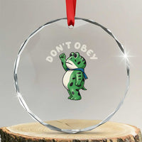 Portland Frog Crystal Glass Ornament Don't Obey Inflatable Costume Protest TS10