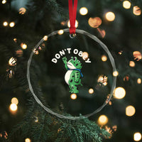 Portland Frog Crystal Glass Ornament Don't Obey Inflatable Costume Protest TS10