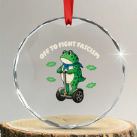 Portland Frog Crystal Glass Ornament Off to Fight Fascism Inflatable Costume Protest - Wonder Print Shop