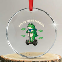 Portland Frog Crystal Glass Ornament Off to Fight Fascism Inflatable Costume Protest TS10