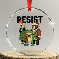 Portland Frog Protest Frogs Together Strong Crystal Glass Ornament Funny Holiday Gift TS12