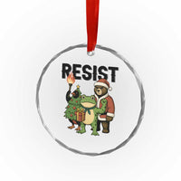 Portland Frog Protest Frogs Together Strong Crystal Glass Ornament Funny Holiday Gift TS12