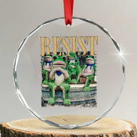 Portland Frog Resist Protest Crystal Glass Ornament 80s Frogs Deportation Resistance TS10