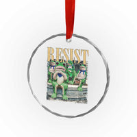 Portland Frog Resist Protest Crystal Glass Ornament 80s Frogs Deportation Resistance TS10