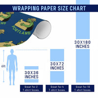 Portland Frog Resist Wrapping Paper Roll Oregon Map Vintage Graphic - Wonder Print Shop