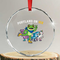 Portland On Ice 2025 Crystal Glass Ornament Resist Frog and Inflatable Animals Protest Sarcastic Politics TS02