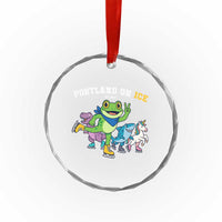 Portland On Ice 2025 Crystal Glass Ornament Resist Frog and Inflatable Animals Protest Sarcastic Politics TS02