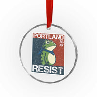 Portland Resist Retro Frog 8647 Crystal Glass Ornament Political Satire Protest Poster Graphic TS02