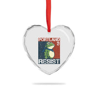 Portland Resist Retro Frog 8647 Heart Crystal Glass Ornament Political Satire Protest Poster Graphic - Wonder Print Shop