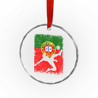 Portugal Soccer Crystal Glass Ornament Portuguese Flag Futebol Football Fan TS10