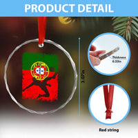 Portugal Soccer Crystal Glass Ornament Portuguese Flag Futebol Football Fan TS10