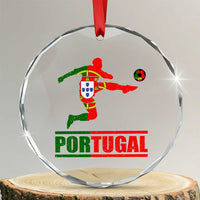 Portugal Soccer Crystal Glass Ornament Portuguese Flag Futebol Football Player TS10
