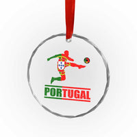 Portugal Soccer Crystal Glass Ornament Portuguese Flag Futebol Football Player TS10